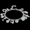 PulseraPulsera elegante con 13 encantos - plata de ley 925
