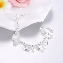 PulseraPulsera elegante con 13 encantos - plata de ley 925