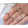 Bracelet with hearts & zirconia - 925 sterling hopea