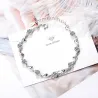 Bracelet with hearts & zirconia - 925 sterling hopea