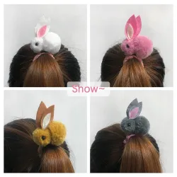 Bande de cheveux élastiques avec lapin