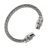 PulserasPulsera vikinga vintage con cabeza de lobo - plata - oro