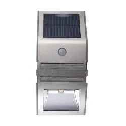 LED solaire Lumière - Extérieur - Capteur de mouvement - Acier inoxydable - Noir - Blanc