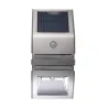 Solar LED Light - Outdoor - Motion Sensor - Stainless Steel - Black - White