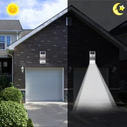 Solar LED Ljus - Utomhus - Motion Sensor - Rostfritt stål - Svart - Vit