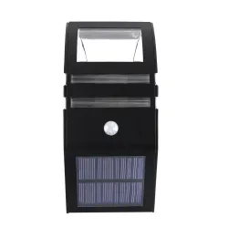 Solar LED Light - Outdoor - Motion Sensor - Stainless Steel - Black - White
