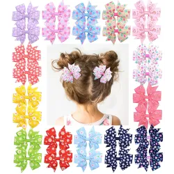 1Piece - Ribbon Haarbögen mit Clip - Baby Girls - Blume