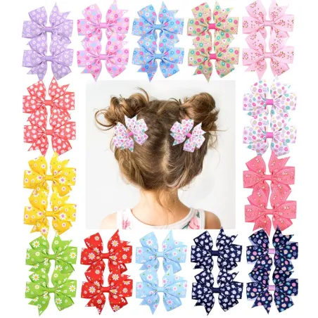 Pinzas de cabello1Piece - Tazones de pelo de cinta con clip - Niñas de bebé - Flores