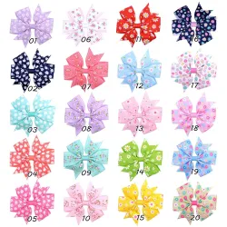 Pinzas de cabello1Piece - Tazones de pelo de cinta con clip - Niñas de bebé - Flores