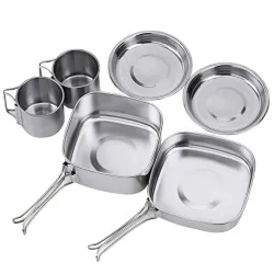 Backpacking - Camping - Cookware Pot Set - Stainless Steel