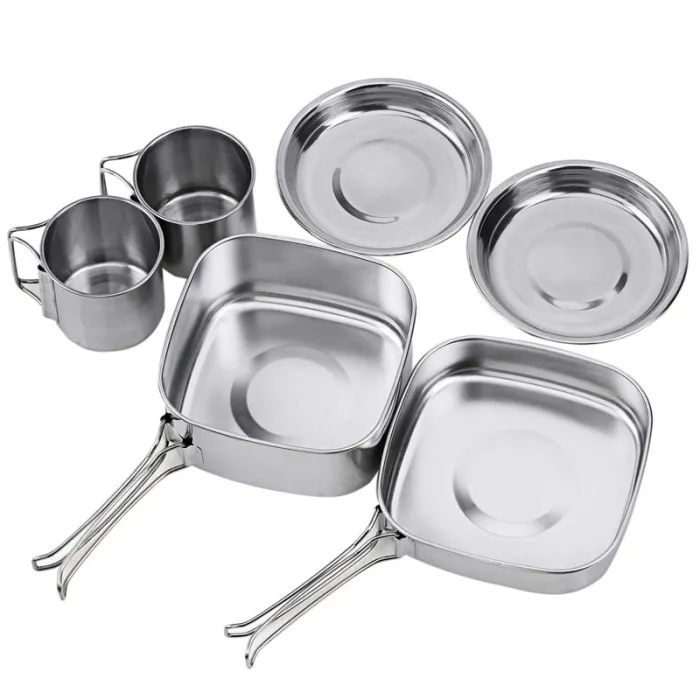 Backpacking - Camping - Cookware Pot Set - ruostumaton teräs