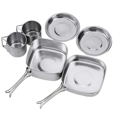 Backpacking - Camping - Cookware Pot Set - ruostumaton teräs