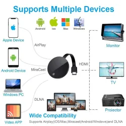 4K - TV Stick - HDMI - Mídia - Vídeo Streamer - HD - Wireless - 5G - WiFi - Dongle Receiver - cromecast 3