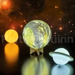 3D jorden - galax natt lampa - uppladdningsbar