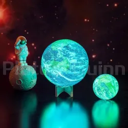 3D jorden - galax natt lampa - uppladdningsbar
