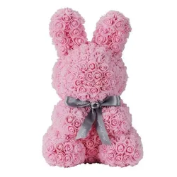 Día de San ValentínConejo de Pascua hecho de rosas infinity - 45 cm