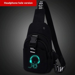Luminous chest / shoulder bag - backpack - USB charging port