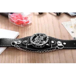 RelojesDiseño de cráneo - reloj de cuarzo - correa de cuero - unisex
