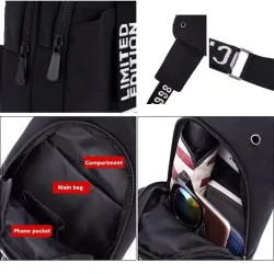 Leuchtende Brust / Schultertasche - Rucksack - USB Ladeanschluss
