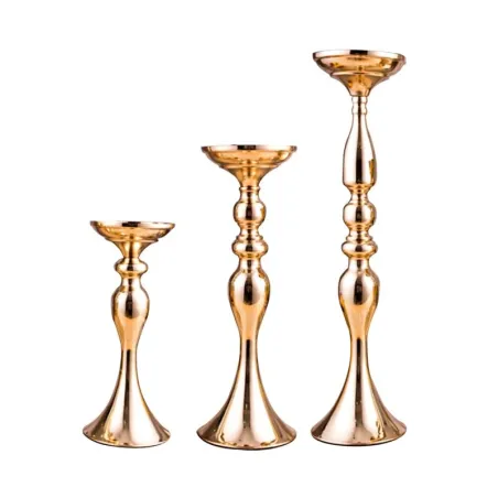 Velas y CandelabroSoportes de vela de oro - Candelero