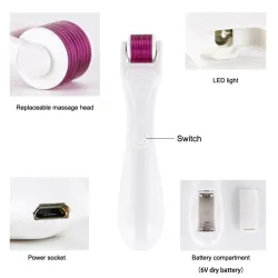 LED micro agulhas elétricas - rolo derma - titânio - cuidados com a pele