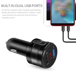 Accesorios exterioresSin manos - Bluetooth - 4.2 FM - Transmisor - Cargador de coche - Adaptador USB dual - MP3 Player