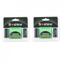 Baterías4pcs - 700mAh - Batería recargable de iones - 2pcs Caja de almacenamiento de batería - Flashlights - faros