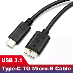 USB - 3.1 Cable - Fast Speed - Type-C - Micro - Ulkoinen kova ajaminen