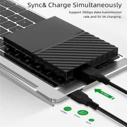 USB - 3.1 Cable - Fast Speed - Type-C - Micro - Ulkoinen kova ajaminen