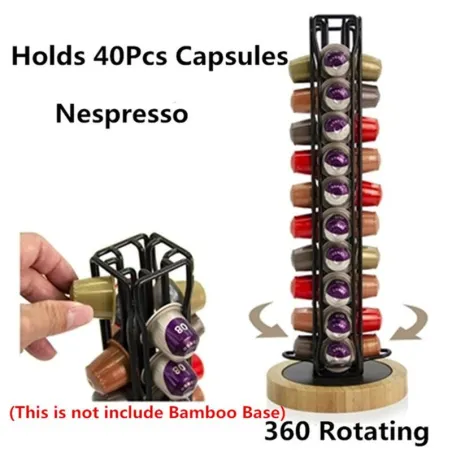 40 kapslar - Coffee Pod Holder Tower Stand - Nespresso Capsule