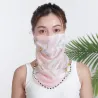 Chiffon scarf - ansikte / nacke / munskydd med öronslingor - anti-UV-skydd