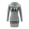 Gedrukte NYC-letters - mini-jurk met lange mouwen - hoodieHoodies & Truien