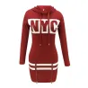 Hoodies & JerséisCartas de Nueva York impresas - vestido mini manga larga - sudadera