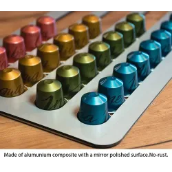 Nespresso coffee capsules holder - tower rack with adhesive tape - rotatable