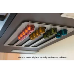 Nespresso Kaffeekapselnhalter - Turmregal mit Klebeband - drehbar