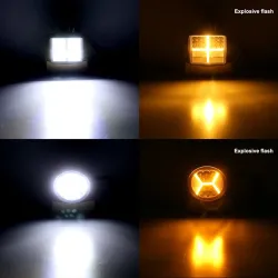 126W Car Light Assembly - 3000K - LED - Work Light Bar - Véhicules - Carré - Rond