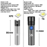 USB ladattavissa LED Flashlight - T6 - 1200mAh