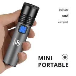 USB ladattavissa LED Flashlight - T6 - 1200mAh