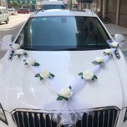 Rose - flor artificial - decoração de carro de casamento - carro de noiva