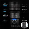 Kraftfull LED Ficklampa - XHP - Torch Support - Mircro laddning