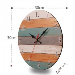 Retro Wall Clock - Vintage - Wooden Roman Craft