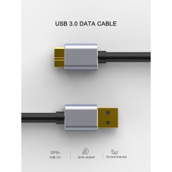 Cabo Micro B USB - 3.0 - 5Gbps - Cabo de disco rígido externo