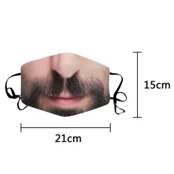 Anti-poussière - anti-pollution - masque visage - ajustable - coton - imprimé drôle