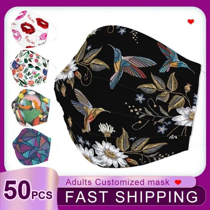 Máscara50Pcs - Máscara de la cara de la boca - Desechable - 3 capas - Moda - Respirable