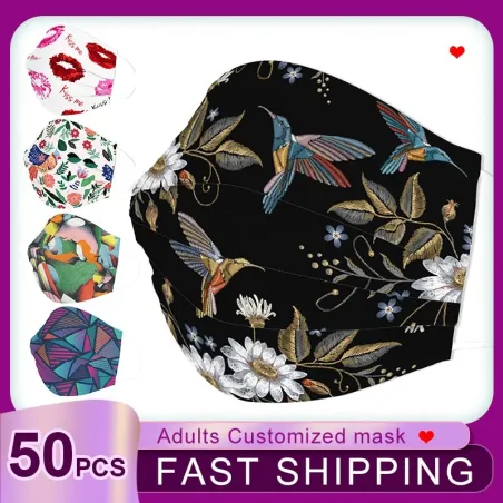 Máscara50Pcs - Máscara de la cara de la boca - Desechable - 3 capas - Moda - Respirable