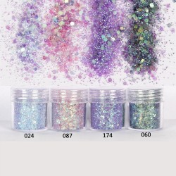 UñasEscala de sirenas - Hexagon Glitter - Bling Filling - Resin Craft - 4pcs