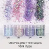 Escala de sereia - Hexagon Glitter - Bling Filling - Resin Craft - 4pcs
