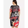Große Größe - Lustiger Print - Sommerkleid - XL-5XL