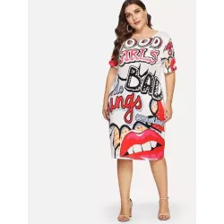 VestidosGran tamaño - Estampado divertido - Vestido de verano - XL-5XL
