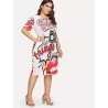 VestidosGran tamaño - Estampado divertido - Vestido de verano - XL-5XL